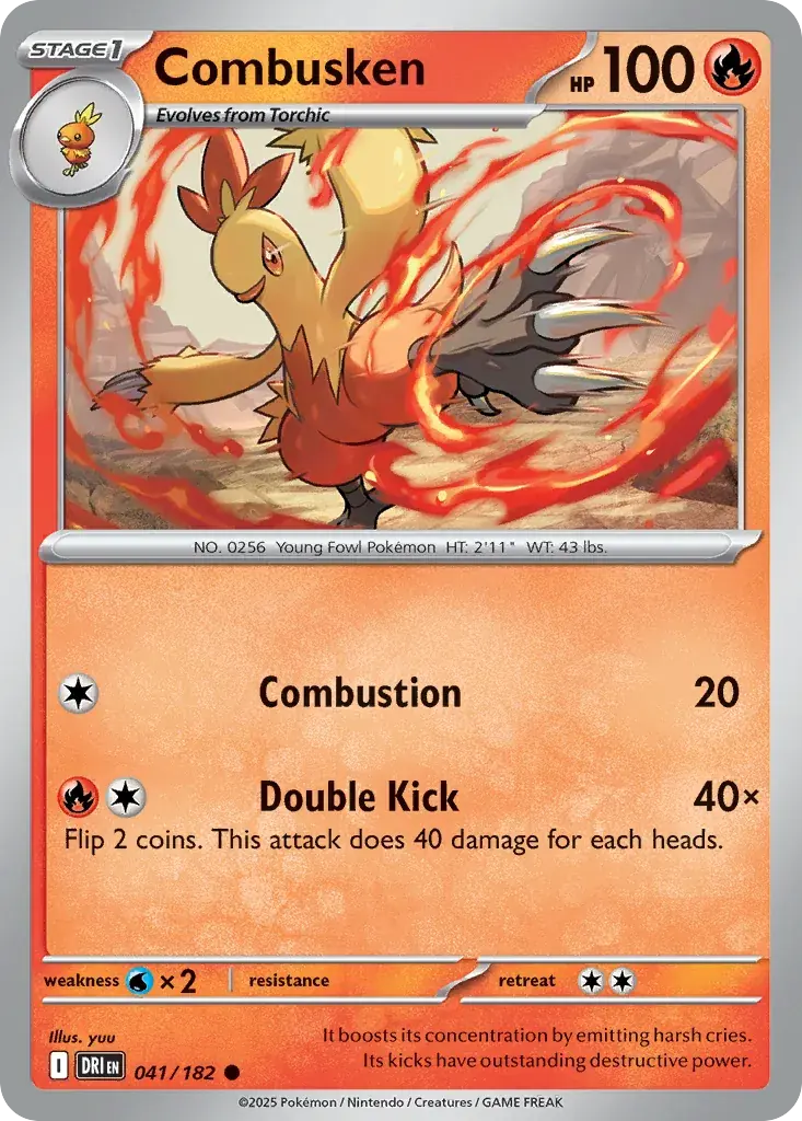 Combusken Destined Rivals Pokemon card