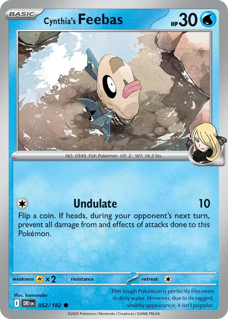 Cynthia's Feebas Destined Rivals Pokemon card