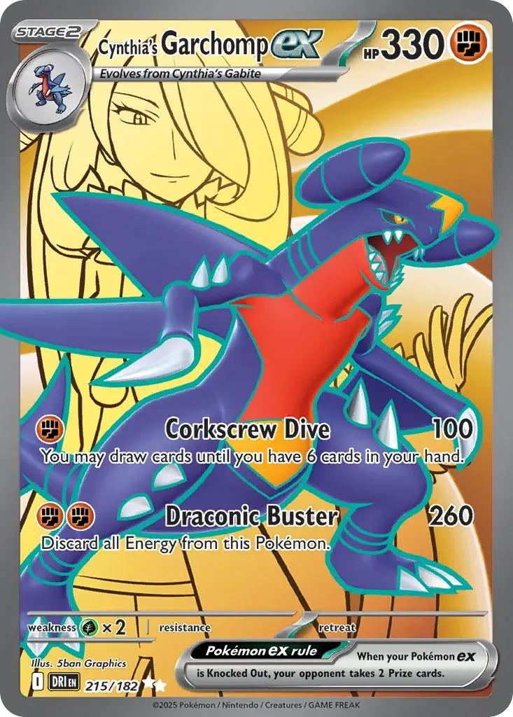 Cynthia's Garchomp ex Destined Rivals Pokemon card