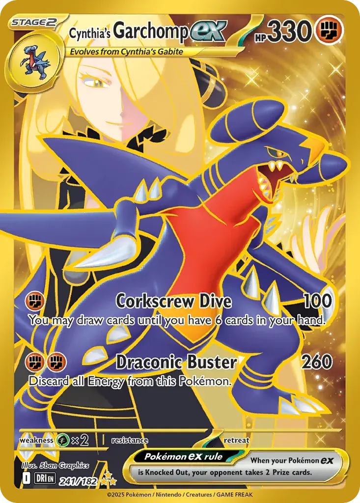 Cynthia's Garchomp ex Destined Rivals Pokemon card