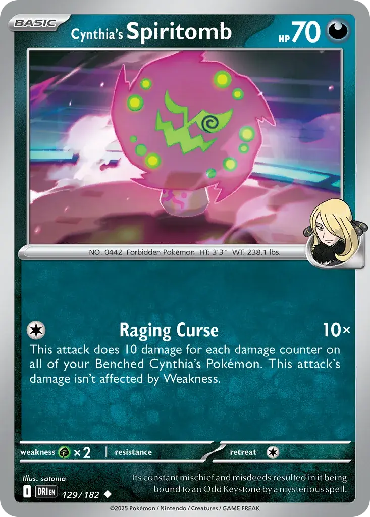 Cynthia's Spiritomb Destined Rivals Pokemon card