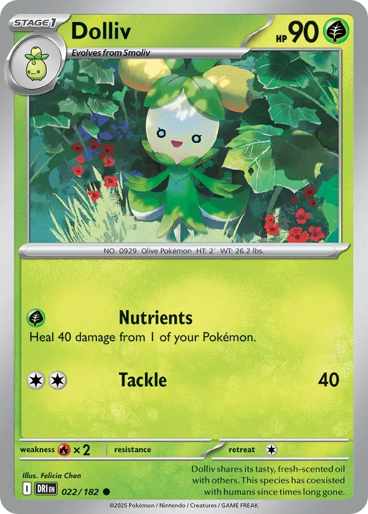 Dolliv Destined Rivals Pokemon card