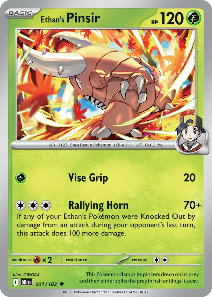 Ethan's Pinsir Destined Rivals Pokemon card