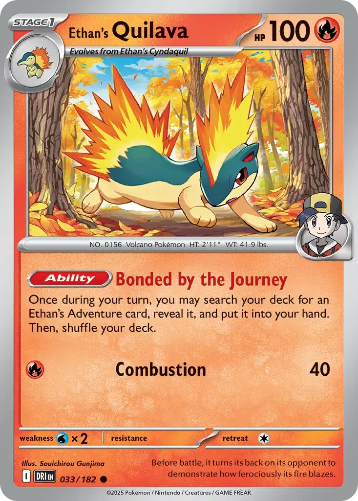 Ethan's Quilava Destined Rivals Pokemon card