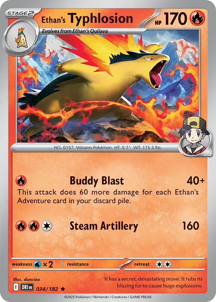 Ethan's Typhlosion Destined Rivals Pokemon card