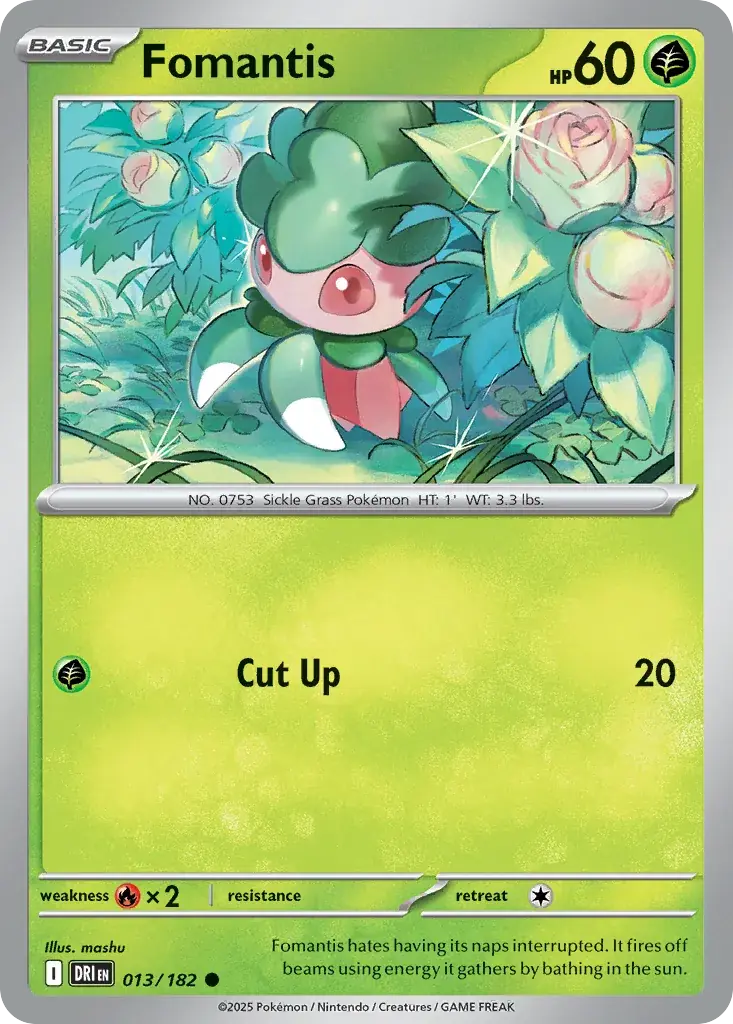 Fomantis Destined Rivals Pokemon card