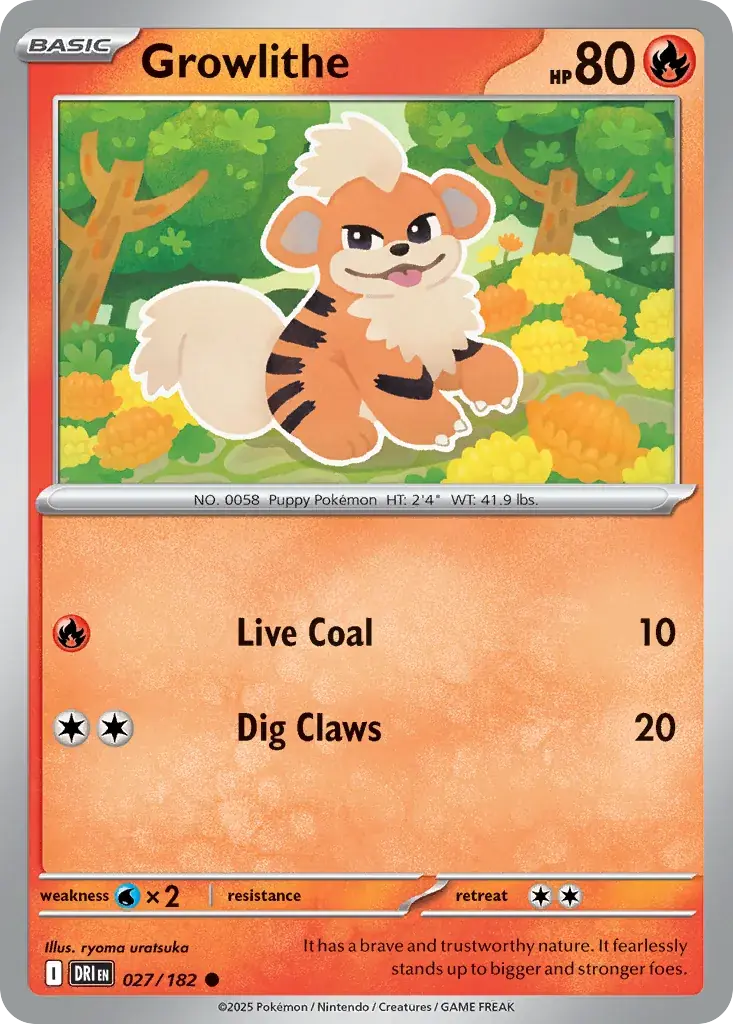 Growlithe Destined Rivals Pokemon card