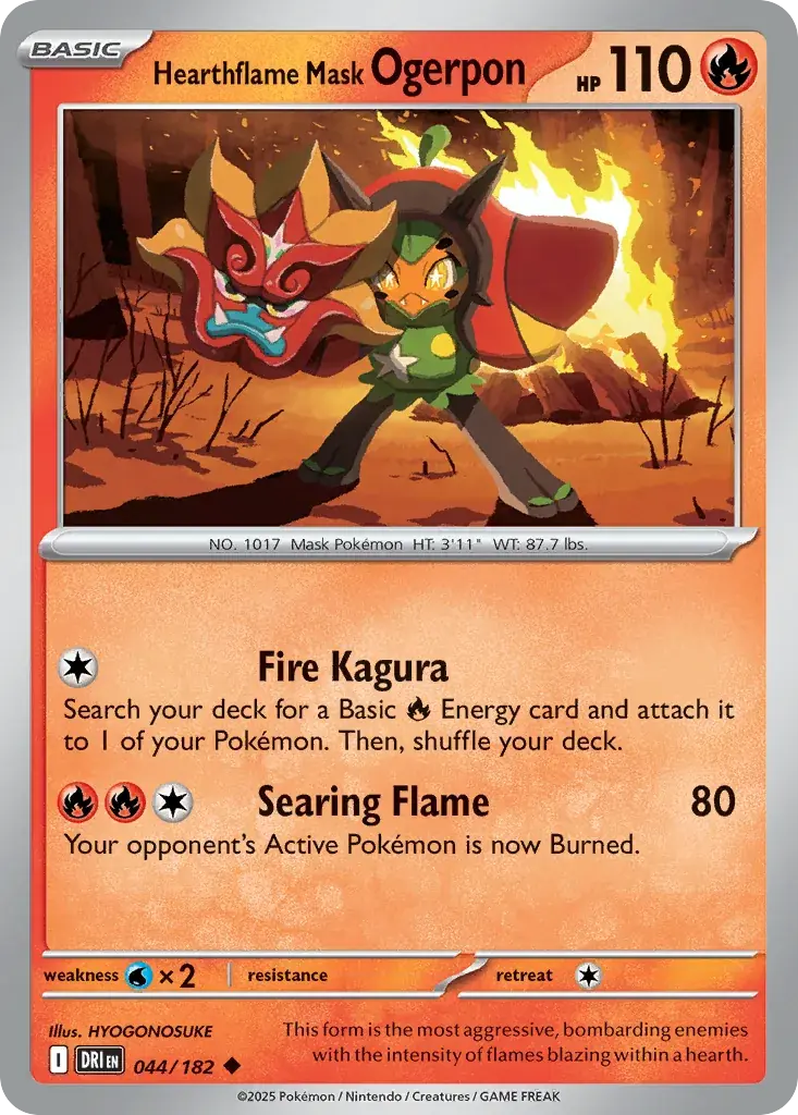 Hearthflame Mask Ogerpon Destined Rivals Pokemon card