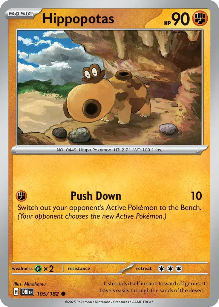 Hippopotas Destined Rivals Pokemon card