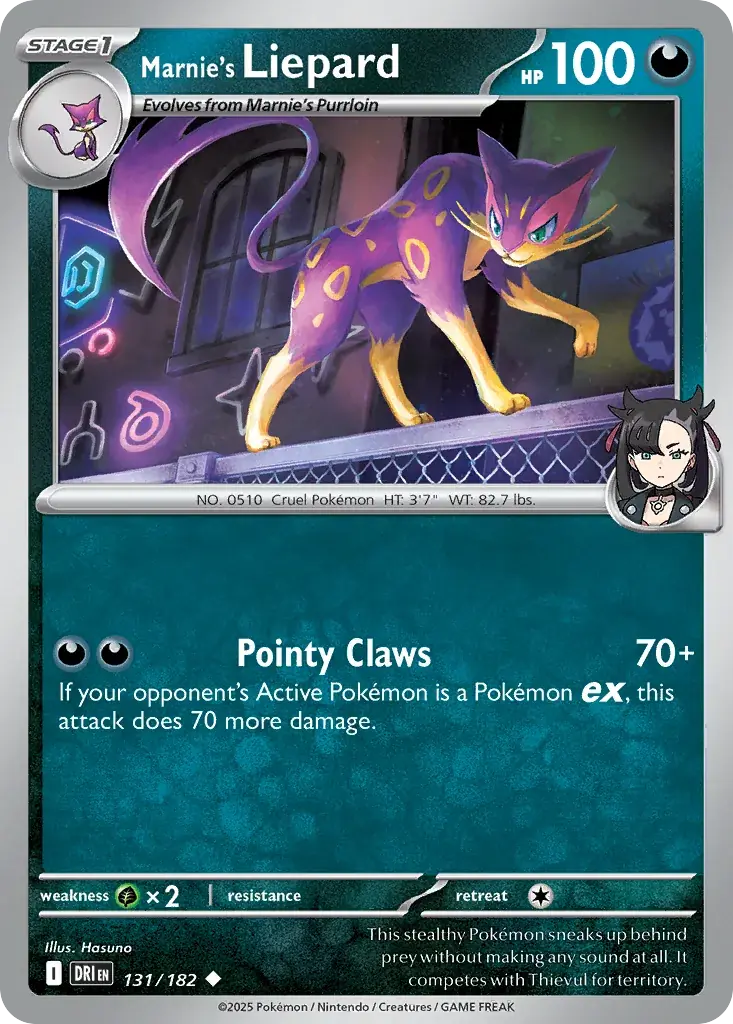 Marnie's Liepard Destined Rivals Pokemon card