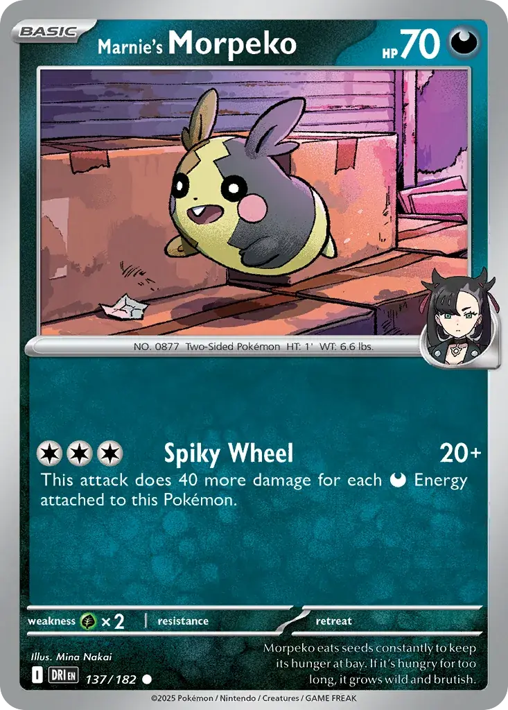 Marnie's Morpeko Destined Rivals Pokemon card