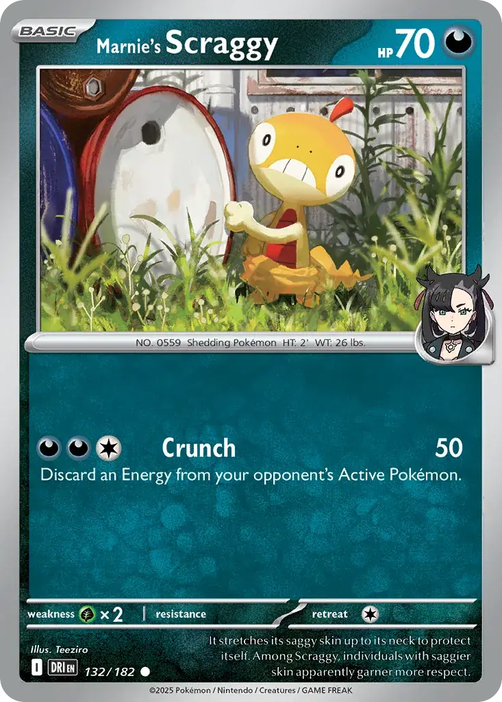 Marnie's Scraggy Destined Rivals Pokemon card