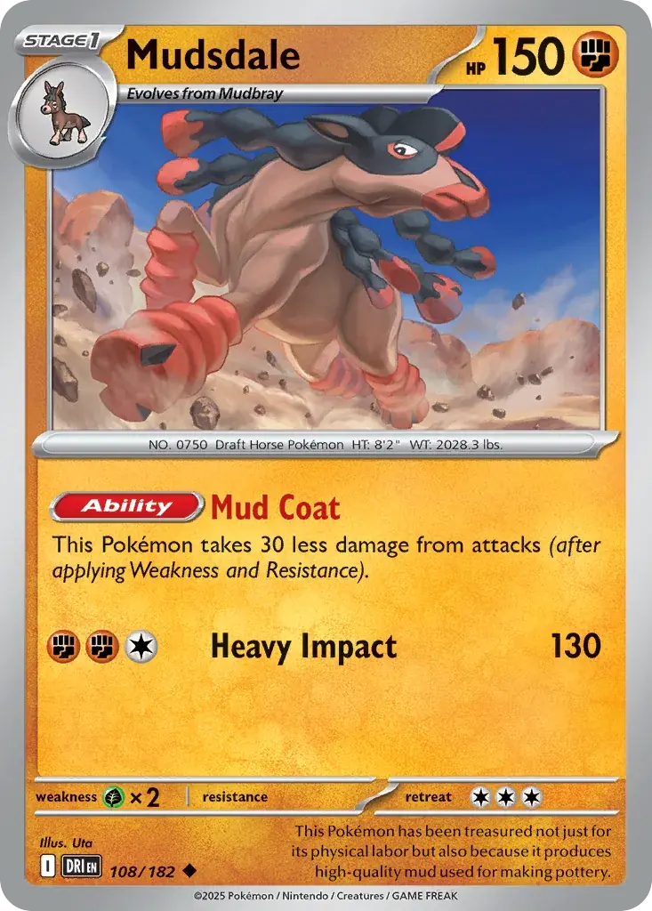 Mudsdale Destined Rivals Pokemon card