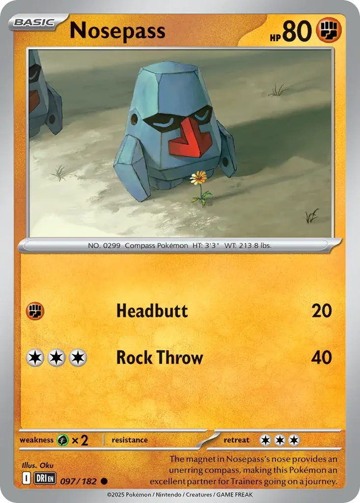 Nosepass Destined Rivals Pokemon card