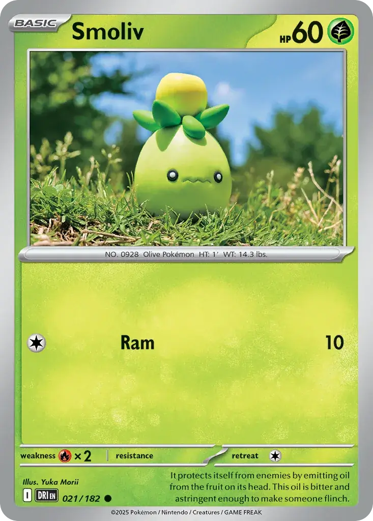 Smoliv Destined Rivals Pokemon card