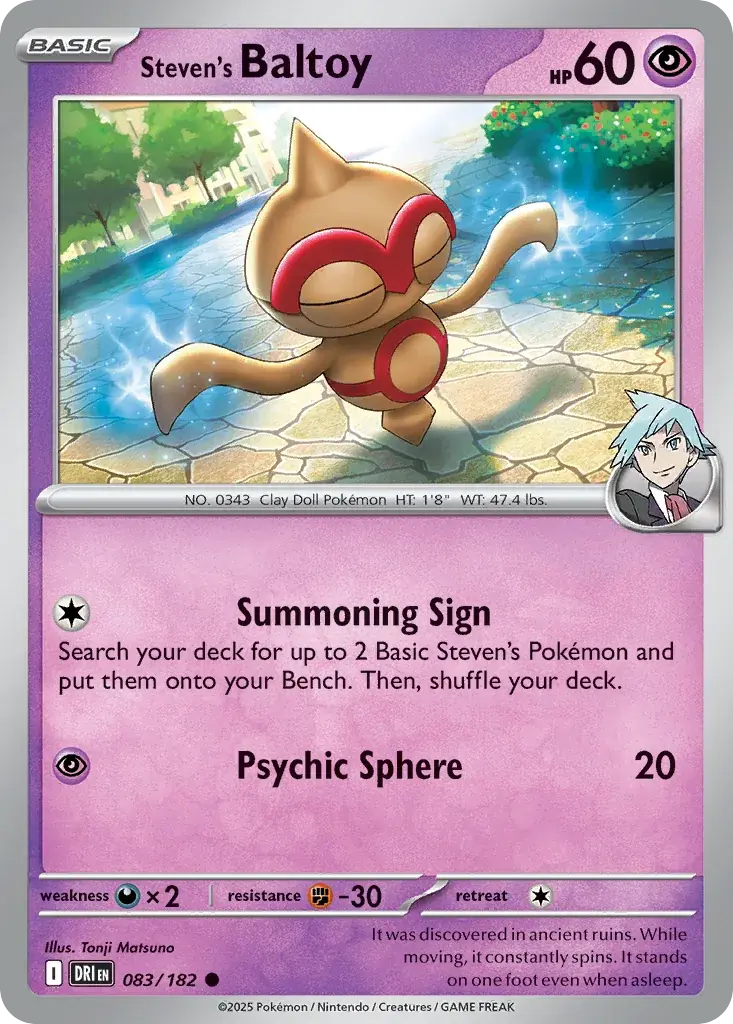 Steven's Baltoy Destined Rivals Pokemon card