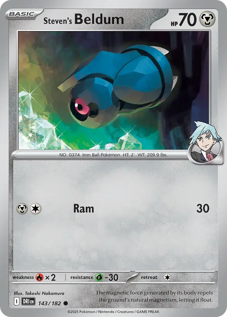 Steven's Beldum Destined Rivals Pokemon card