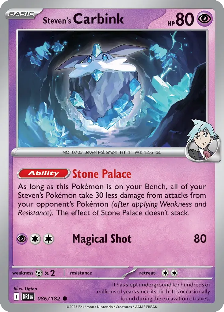 Steven's Carbink Destined Rivals Pokemon card