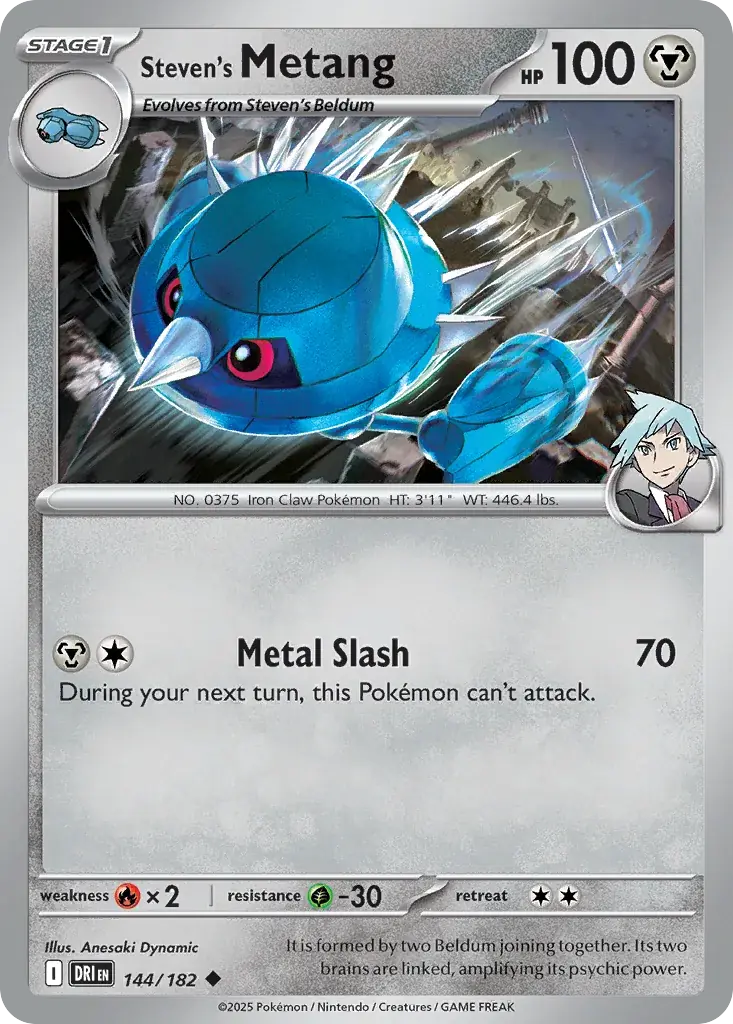 Steven's Metang Destined Rivals Pokemon card
