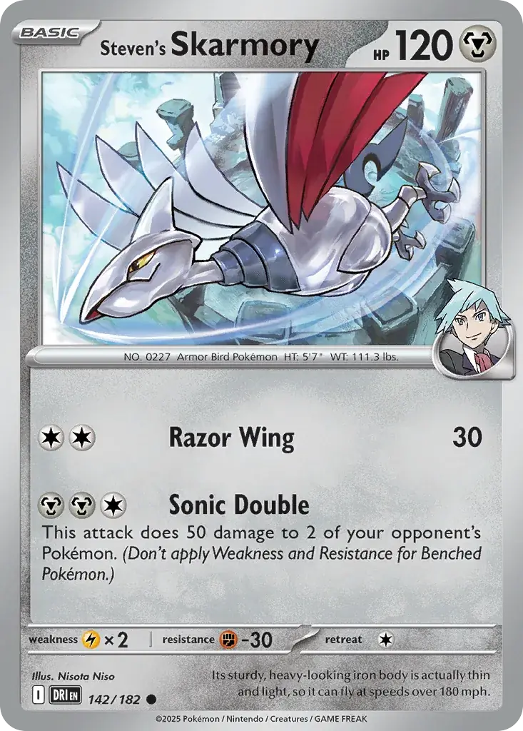 Steven's Skarmory Destined Rivals Pokemon card