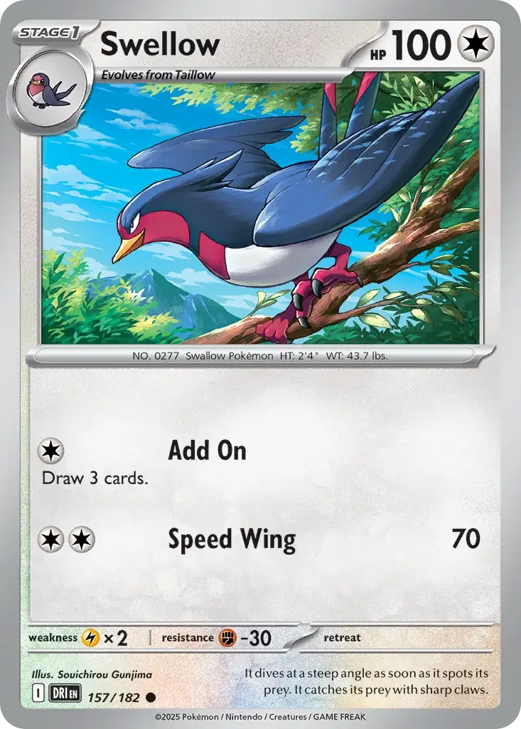Swellow Destined Rivals Pokemon card