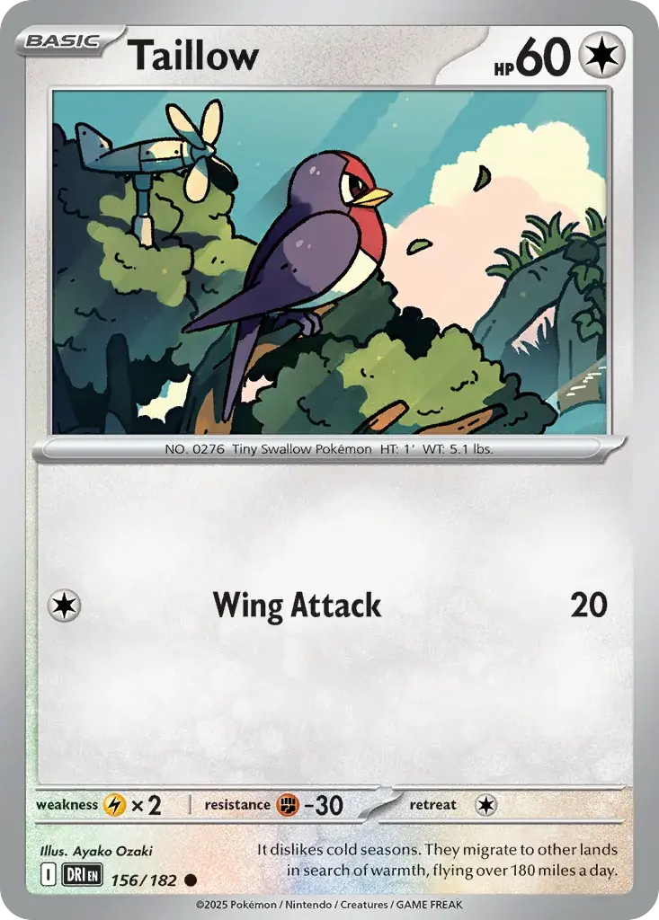 Taillow Destined Rivals Pokemon card