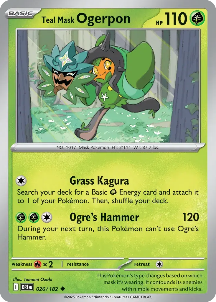 Teal Mask Ogerpon Destined Rivals Pokemon card
