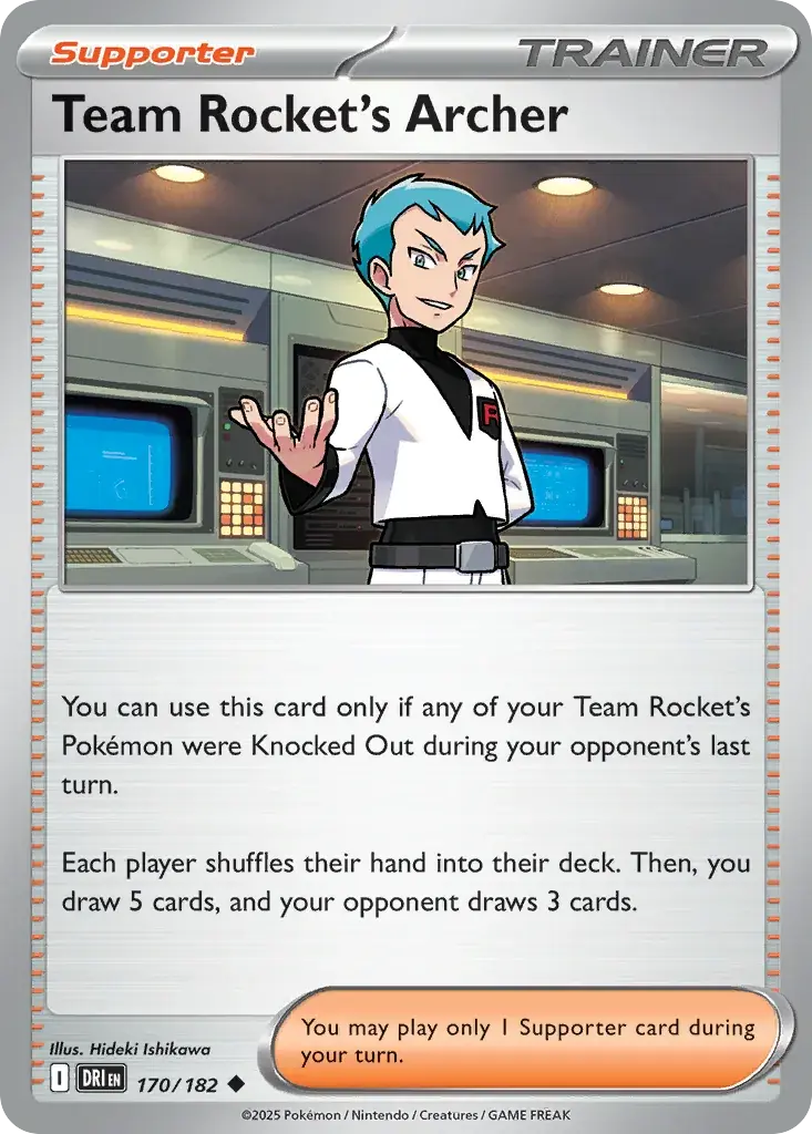 Team Rocket's Archer Destined Rivals Pokemon card