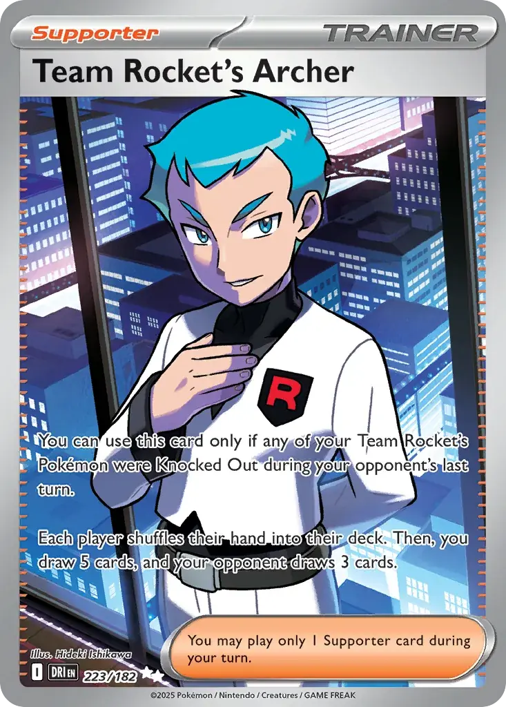 Team Rocket's Archer Destined Rivals Pokemon card