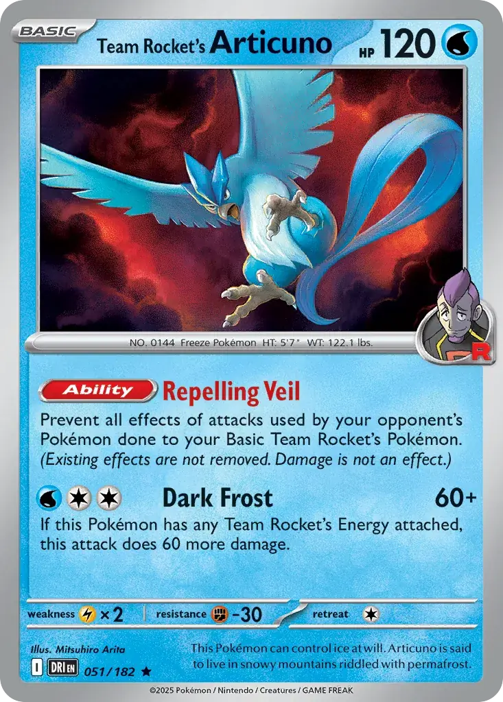 Team Rocket's Articuno Destined Rivals Pokemon card