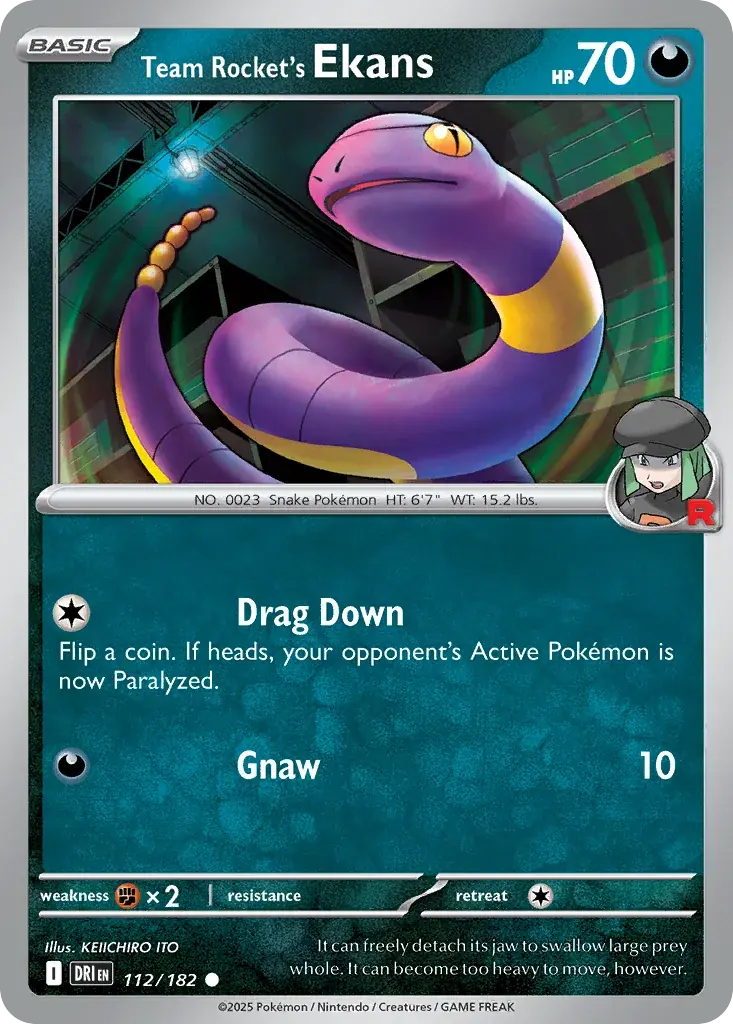 Team Rocket's Ekans Destined Rivals Pokemon card