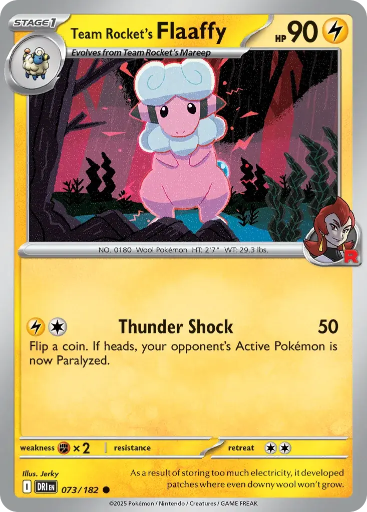 Team Rocket's Flaaffy Destined Rivals Pokemon card