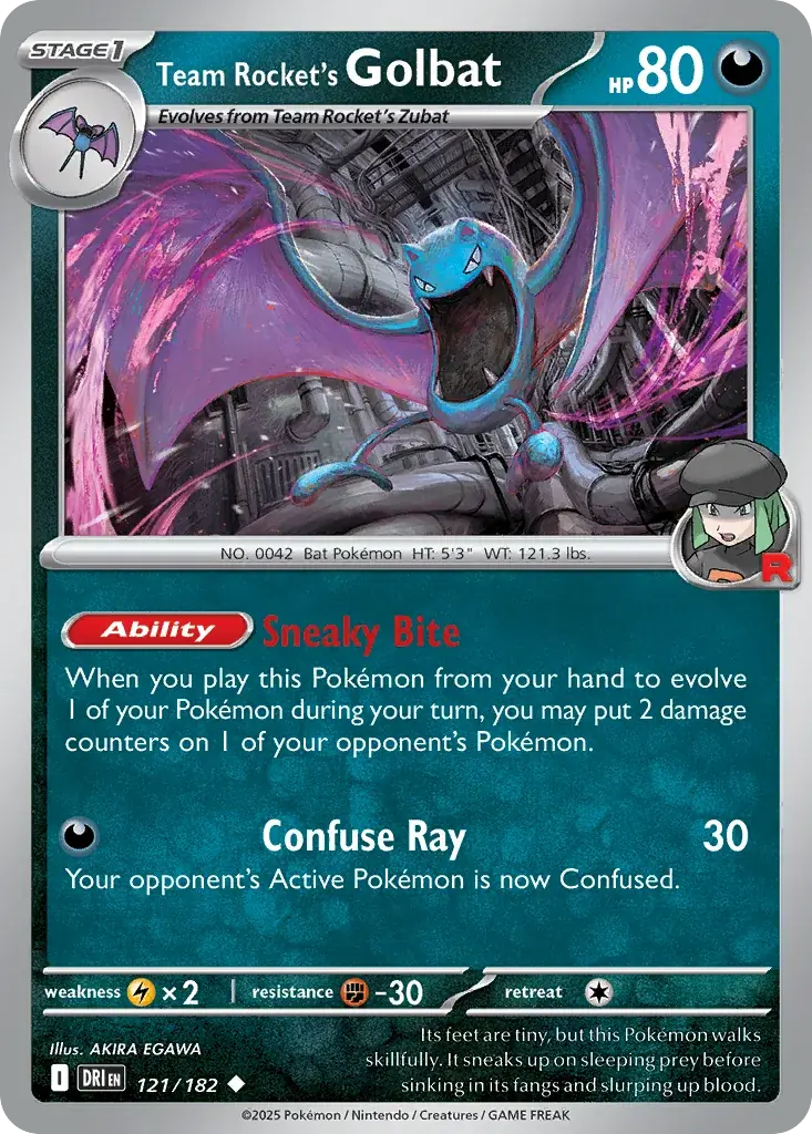 Team Rocket's Golbat Destined Rivals Pokemon card