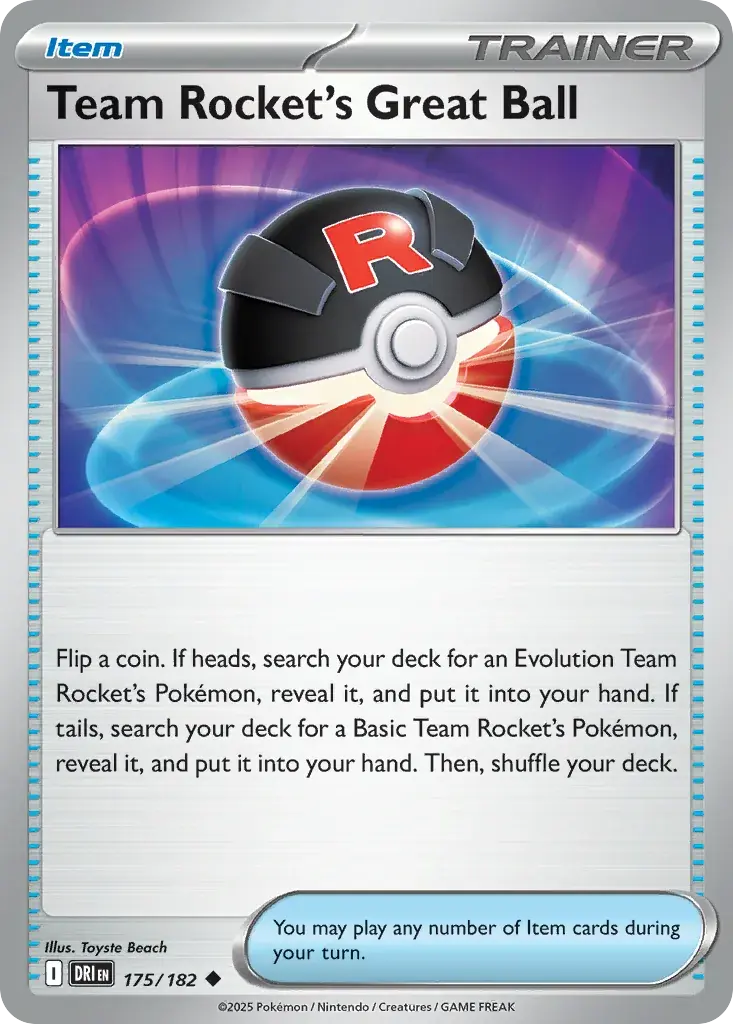Team Rocket's Great Ball Destined Rivals Pokemon card