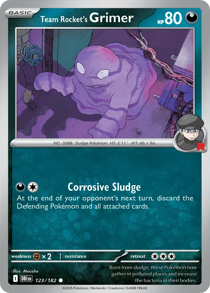 Team Rocket's Grimer Destined Rivals Pokemon card