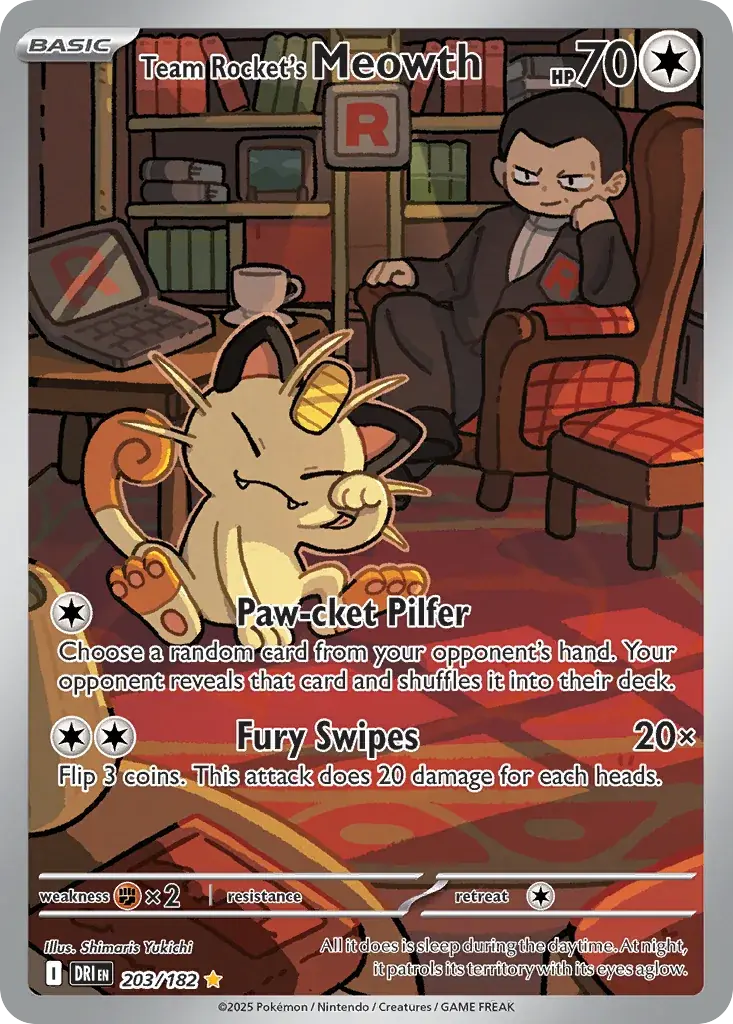 Team Rocket's Meowth Destined Rivals Pokemon card
