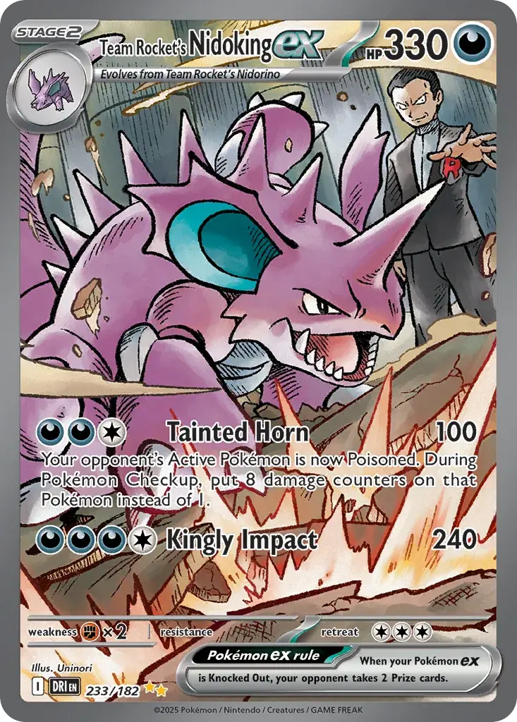 Team Rocket's Nidoking ex Destined Rivals Pokemon card