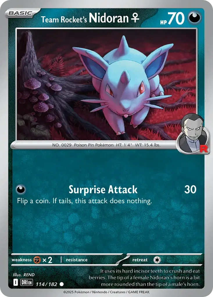 Team Rocket's Nidoran♀ Destined Rivals Pokemon card