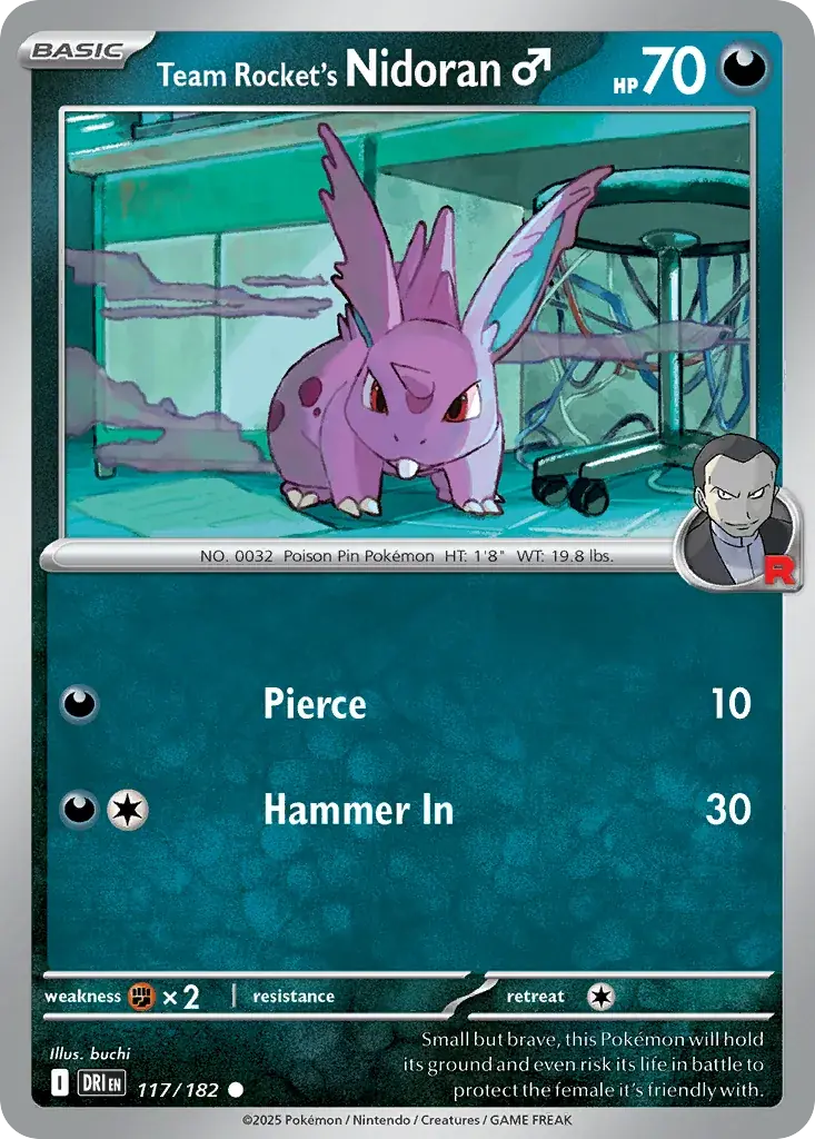 Team Rocket's Nidoran♂ Destined Rivals Pokemon card