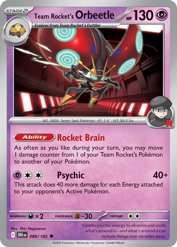 Team Rocket's Orbeetle Destined Rivals Pokemon card