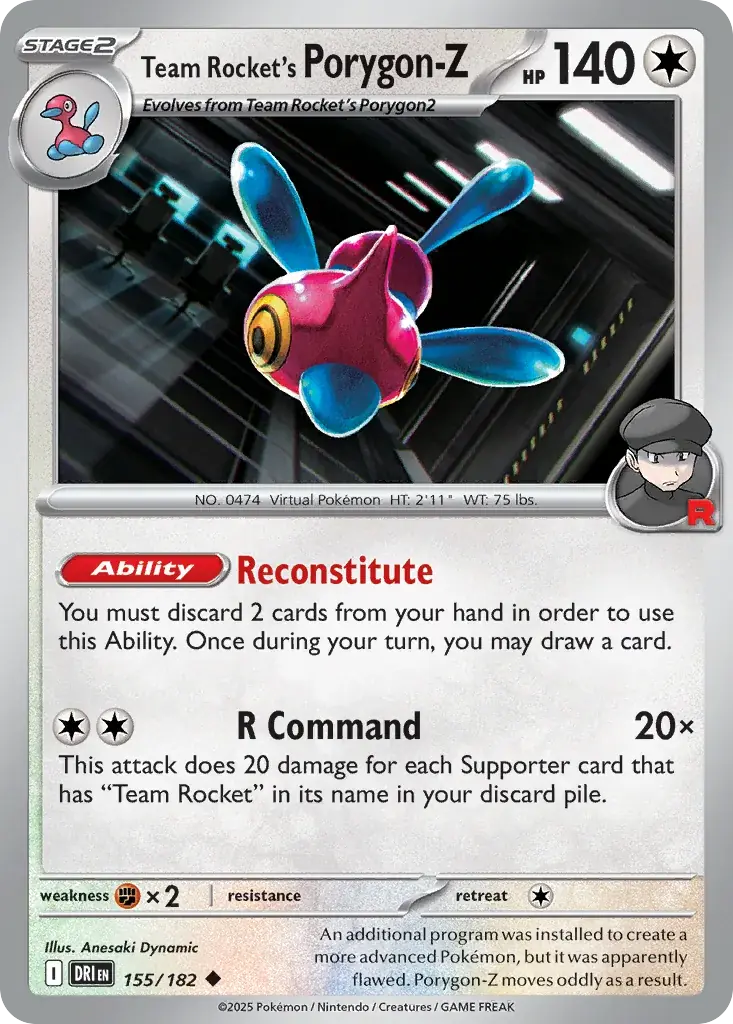 Team Rocket's Porygon-Z Destined Rivals Pokemon card