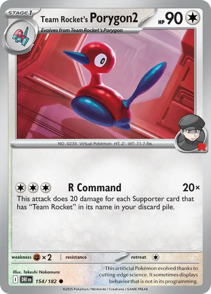 Team Rocket's Porygon2 Destined Rivals Pokemon card