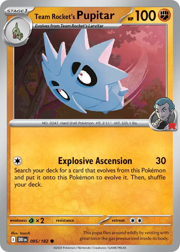 Team Rocket's Pupitar Destined Rivals Pokemon card