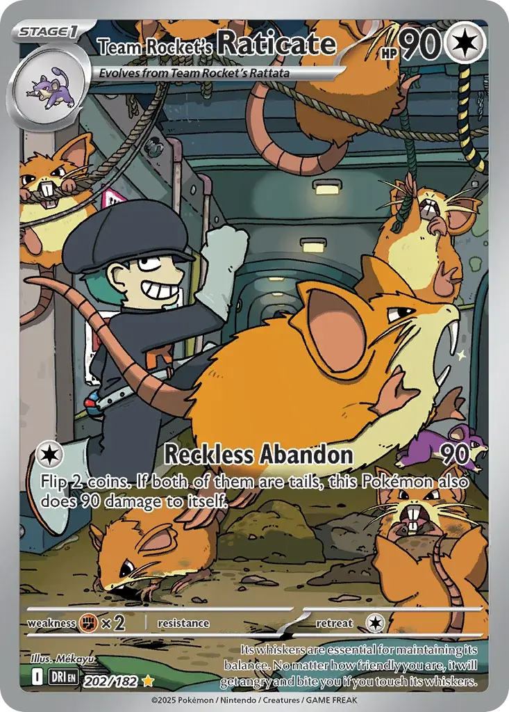 Team Rocket's Raticate Destined Rivals Pokemon card
