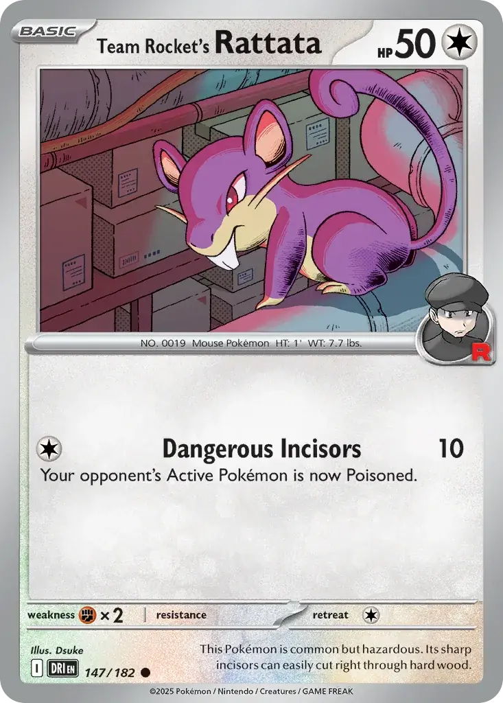 Team Rocket's Rattata Destined Rivals Pokemon card