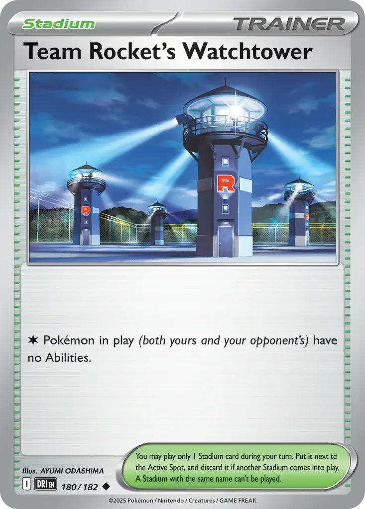 Team Rocket's Watchtower Destined Rivals Pokemon card