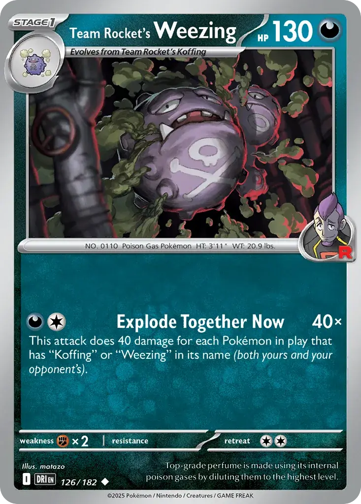 Team Rocket's Weezing Destined Rivals Pokemon card