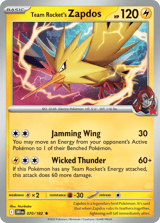 Team Rocket's Zapdos Rare Destined Rivals