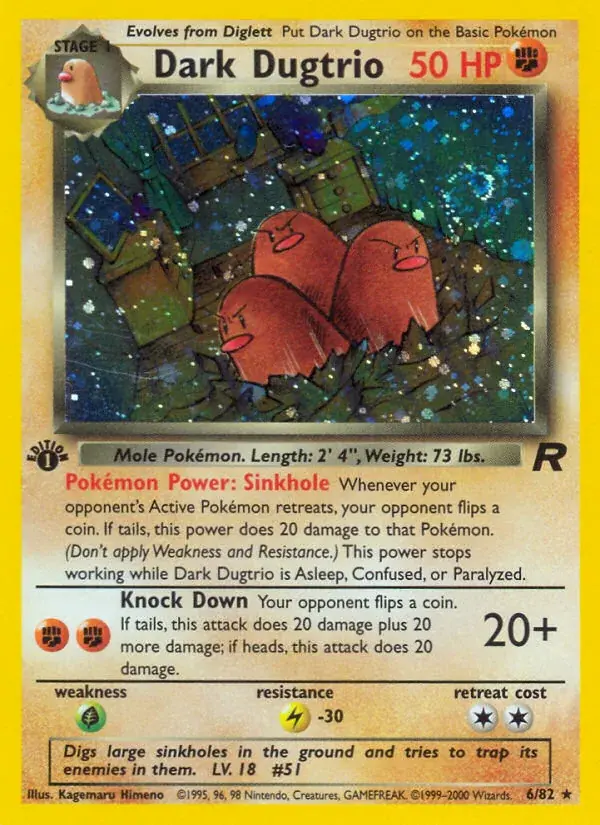 Dark Dugtrio Team Rocket Pokemon card