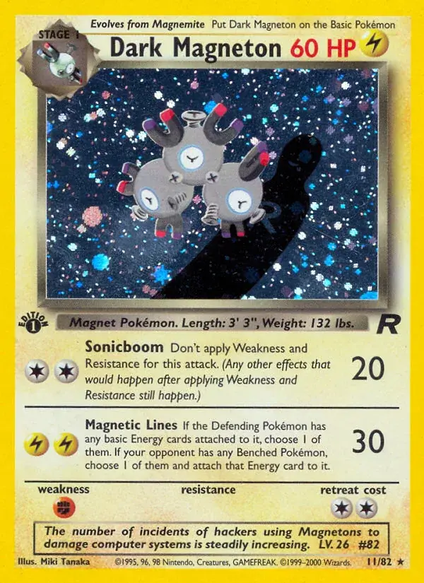 Dark Magneton Team Rocket Pokemon card